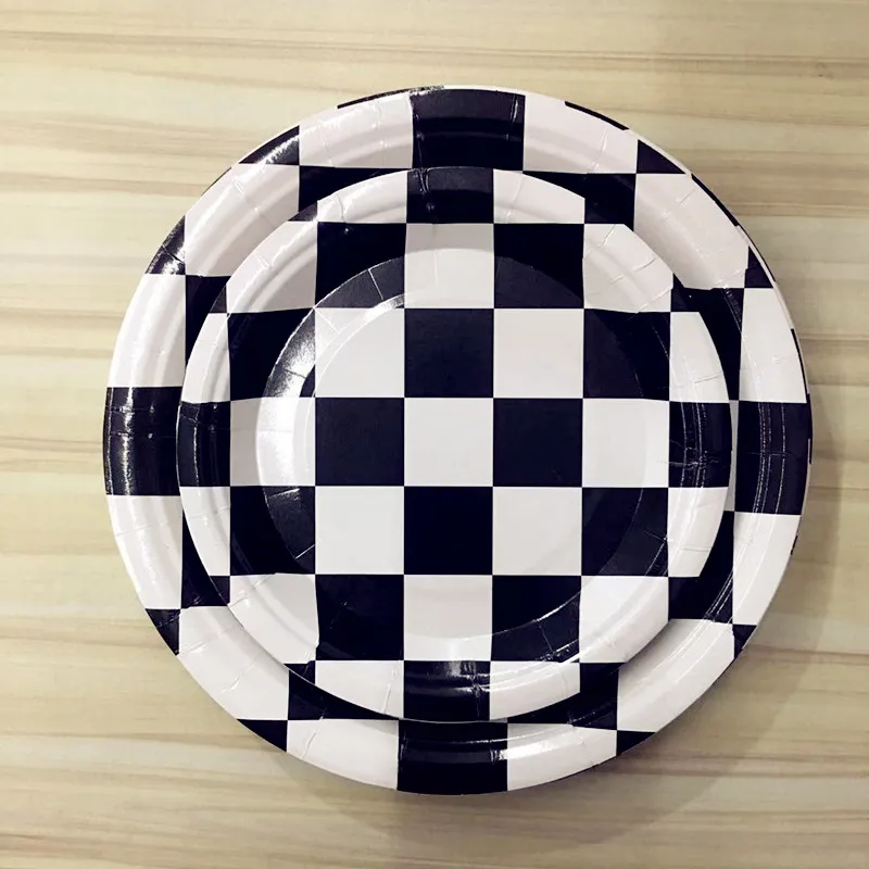 62 шт./компл. товары для детских дней рождения с гоночной машиной черно белая