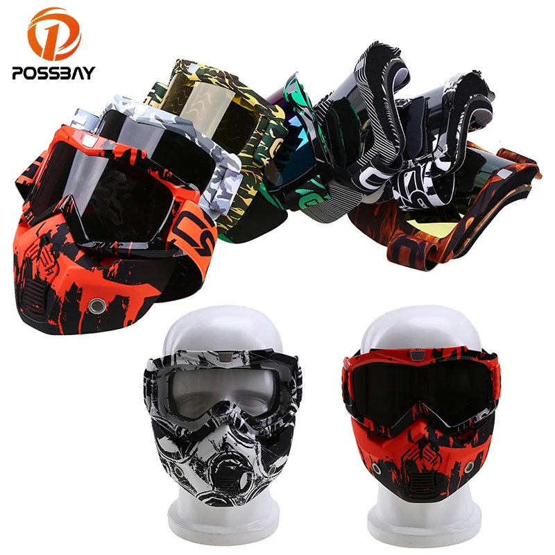 Posbay мотоциклетные очки маска для лица Пылезащитная съемные защитные мотоциклов