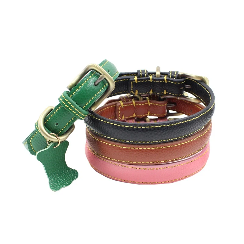 Кожаный ошейник для собак регулируемый с поводком Pitubull немецкая овчарка большие