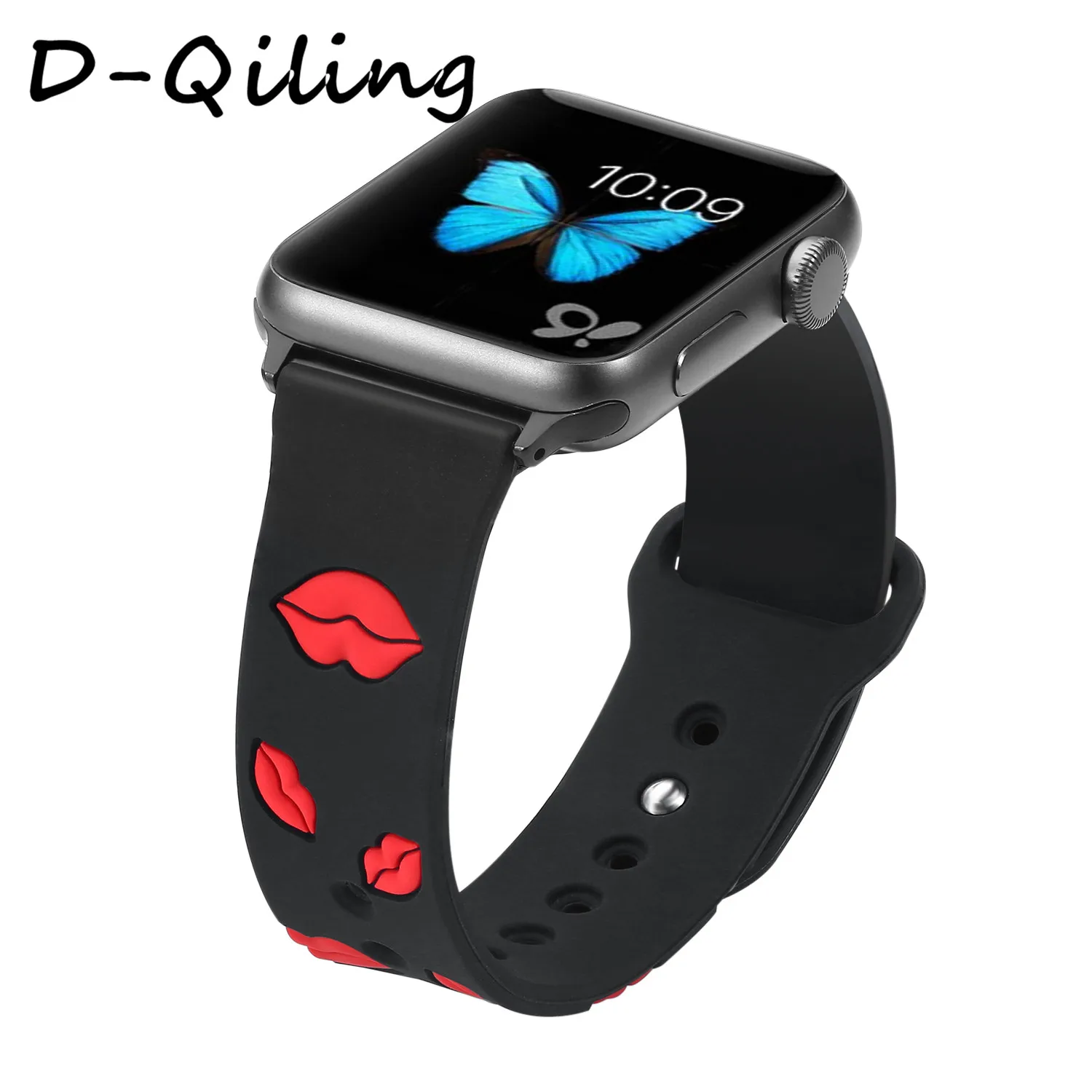 Модный силиконовый спортивный ремешок для часов Apple Watch Series 2/3/4/5 38 мм 40 42 44