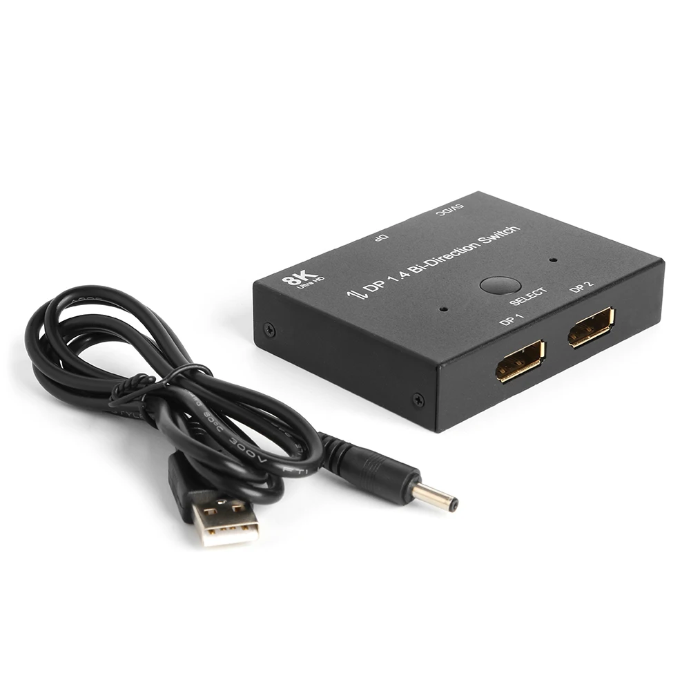 

Displayport Splitter DP1.4 Switch Ports Bi-direction 1x2 / 2x1 Displayport Switcher Ultra HD 8K@30Hz 4K@120Hz for PS4 Xbox HDTV