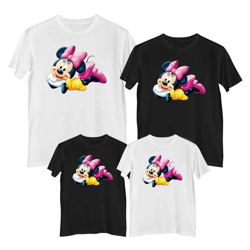 Микки Маус Футболка с изображением Минни Летние удобные 100% хлопок модные женские