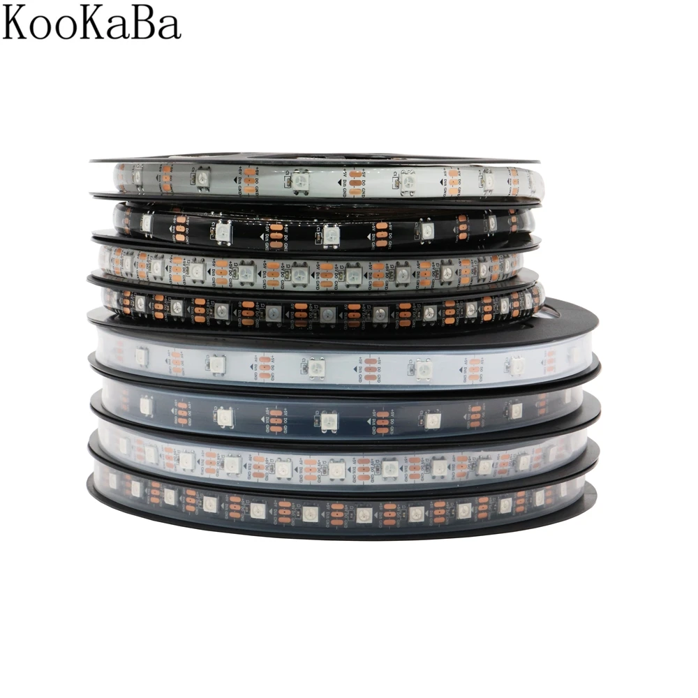 1 м/4 м/5 м WS2812B WS2812 RGB светодиодная Пиксельная полоса индивидуально Адресуемая