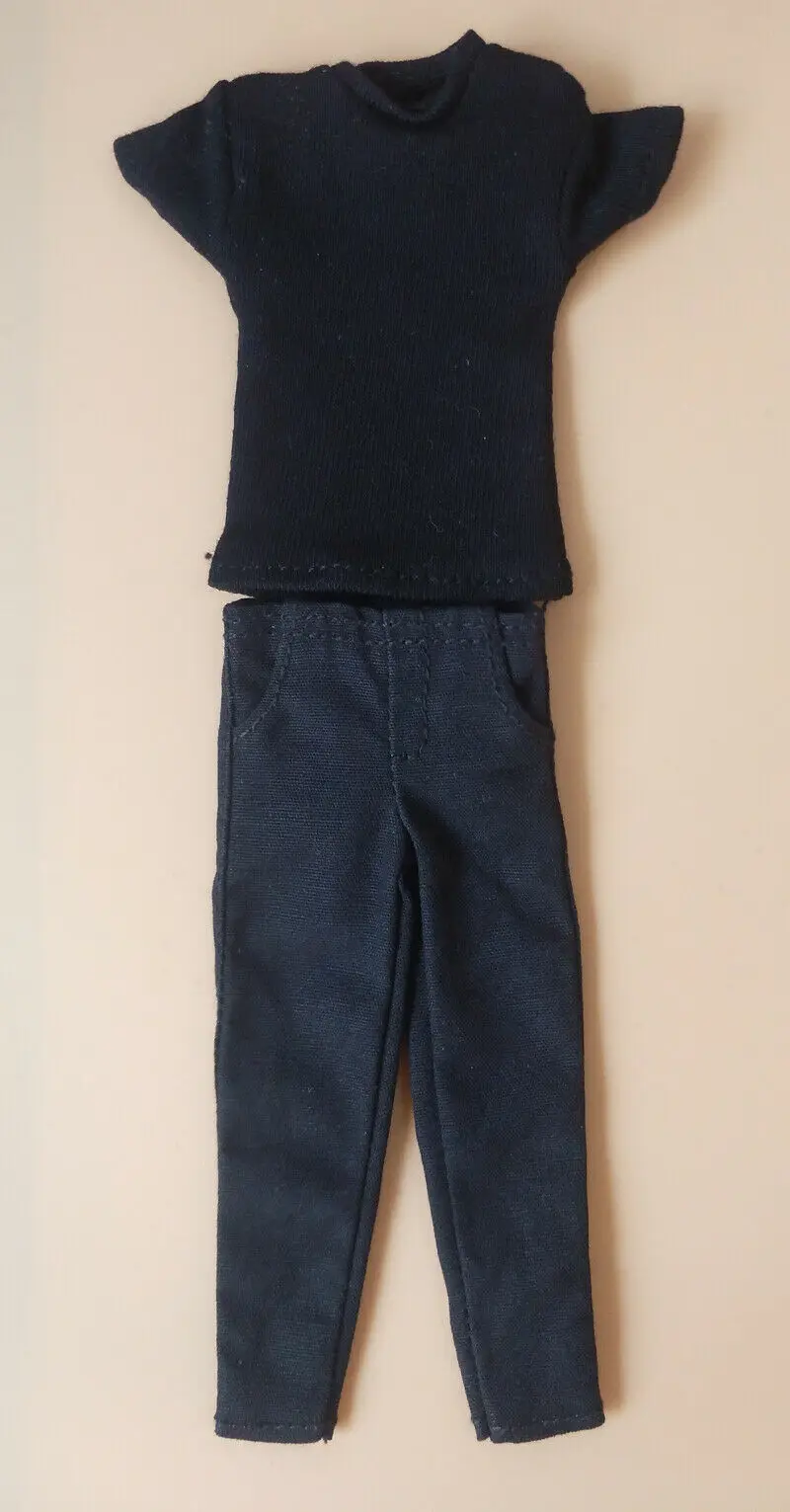 

1/12 Scale Black T-shirt + Pants Model For 6"Action Figures Doll