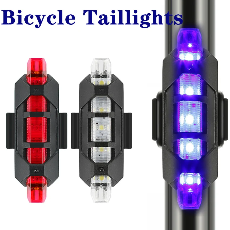

LED Bike Rear Light USB Rechargeable Bicycle Lights Waterproof Mountain Bike Taillight Outdoor Cycling Safety Warning Lamps
