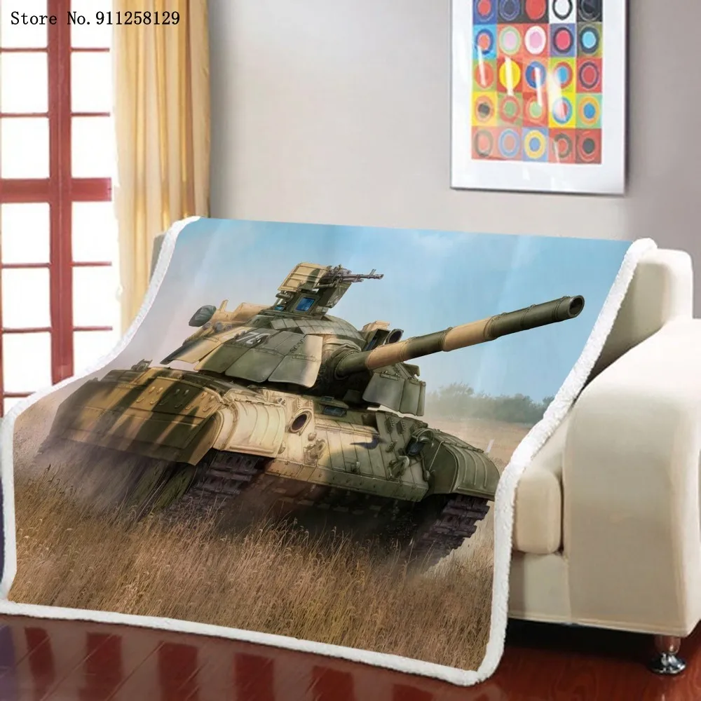 

Tank Sherpa Blanket War Arms Throw Blanket For Bedroom Weighted Blanket Home Custom Blanket Picnic Travel Blanket Decoration