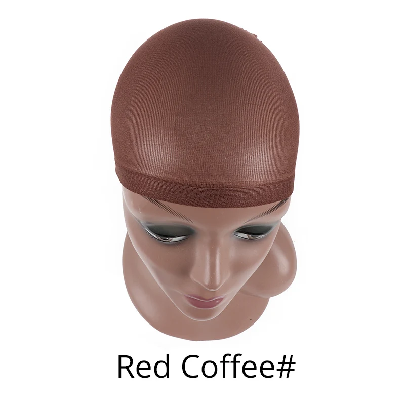 Red Coffee 2 pieces Plussign мечта Deluxe парик Кепки продается черный Бежевый и красный цвета Кофе Цвет унисекс нейлоновая сетка для волос Плетение Кепки для того, чтобы сделать парик 2 шт./упак - Цвет: Red Coffee 2 pieces