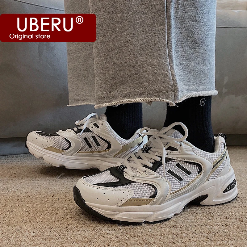 

UBERU2021new summer mesh breathable reflective old shoesthick-soled couple sports shoes student casual shoes men's runningshoes