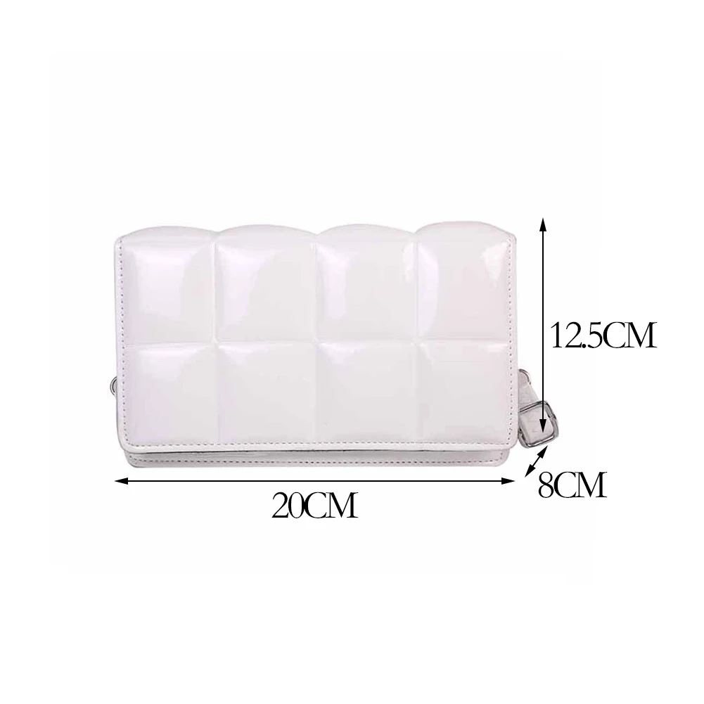 

Fashion Women Checker Pattern Shoulder Crossbody Bags PU Leather Flap Messenger Bag Casual Ladies Solid Color Small Handbags