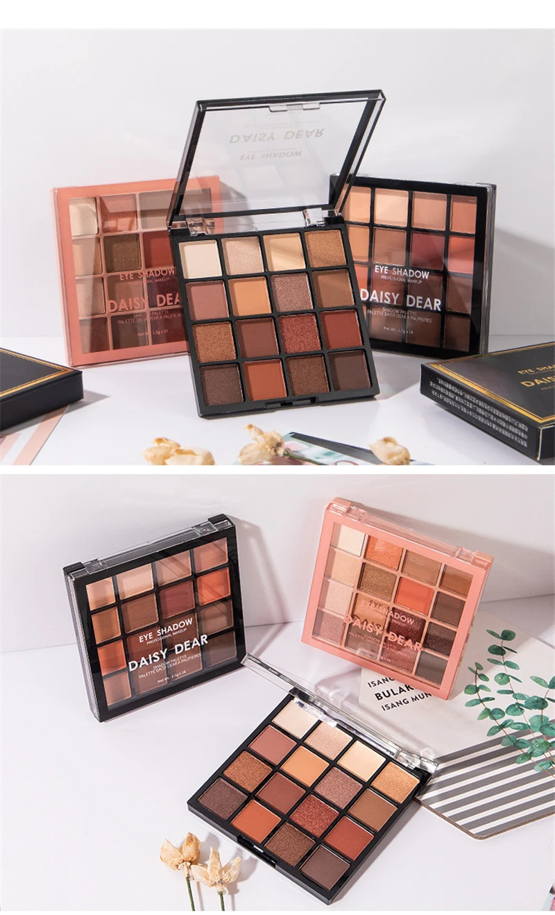 16 цветов s тени для век Палитра кремовые пигментированные мерцающие матовые