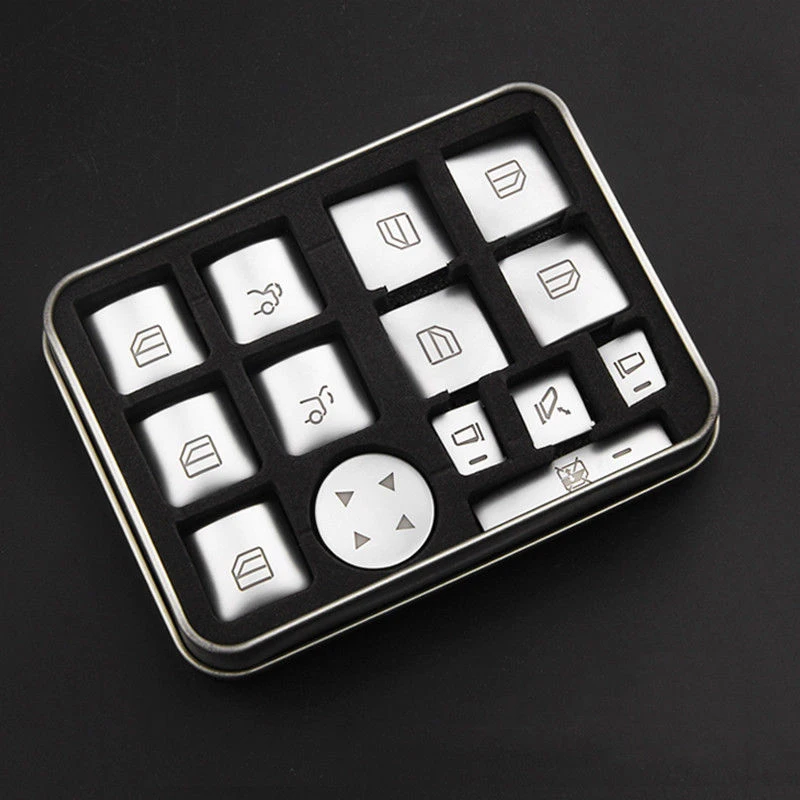 

Door Button Switch Trim Professional Set Chrome Decal Decorative Lift Window Frame
