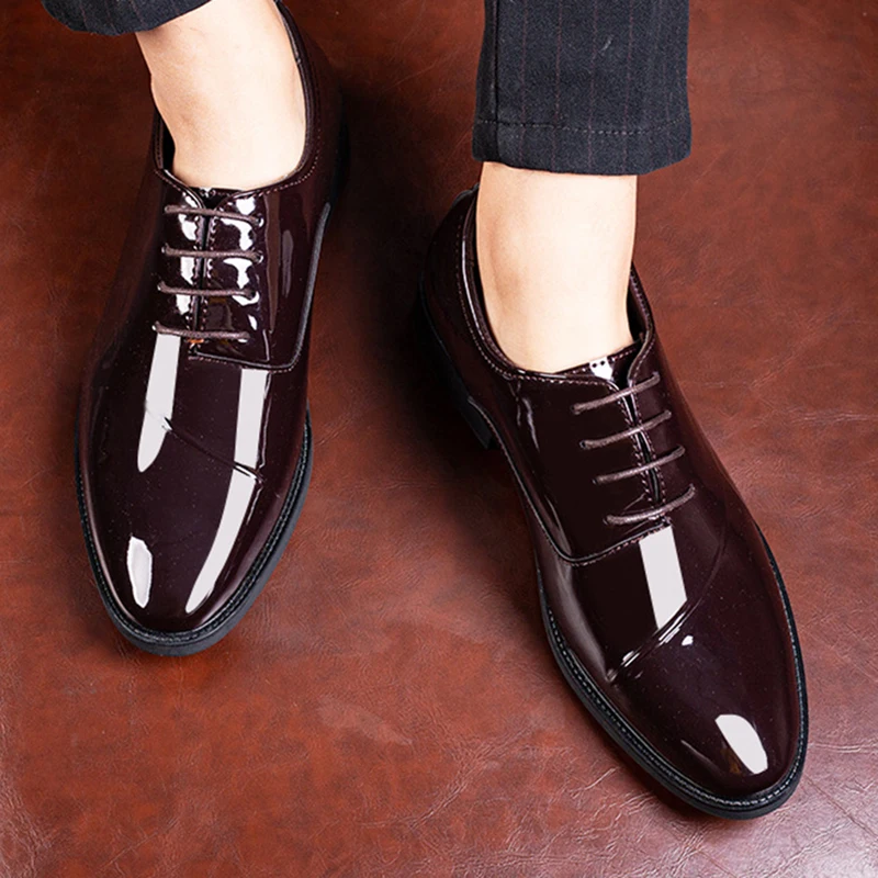 

REETENE Classic Business Men'S Dress Shoes Formal Wedding Shoes Men Comfort Office Shoes For Men Pointed Toe Men Dress Shoes