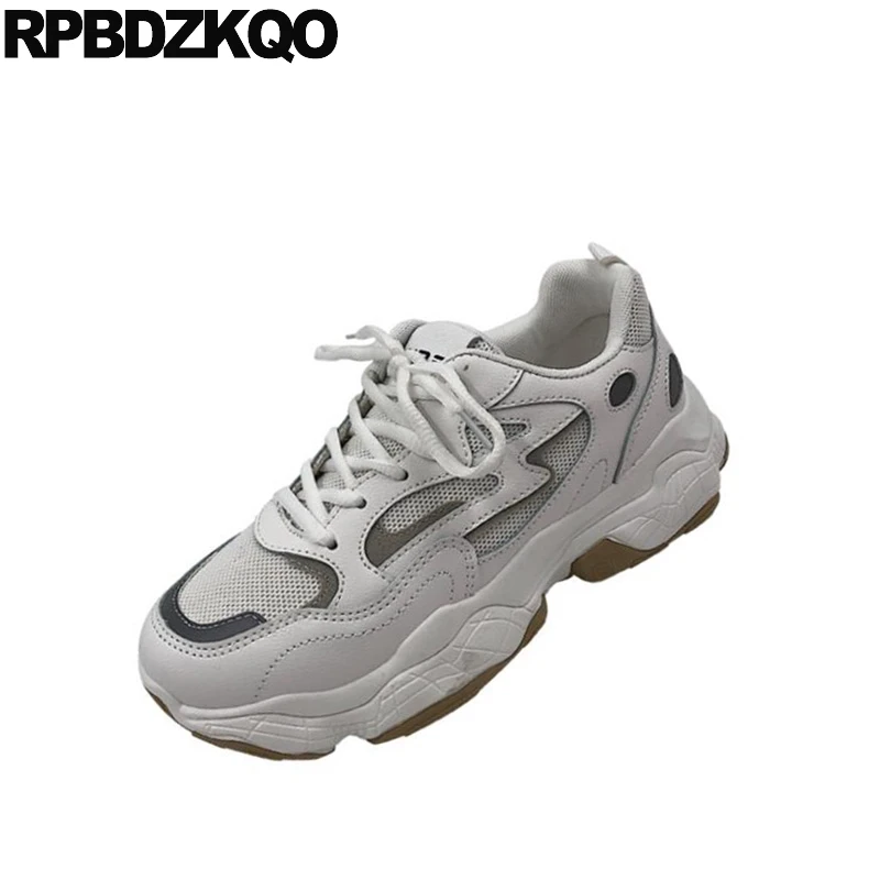 Кроссовки на платформе дышащие со шнуровкой толстая подошва Creepers | Обувь