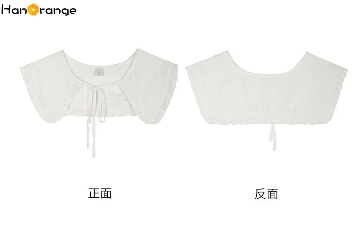 

Doll Collar Fake Collar Women 2021 Summer Sweet Ruffled Lace-up Pashmina Decorate