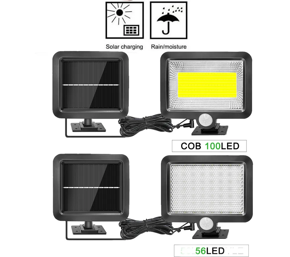 Solar Led Garden Lawn Lamps Outdoor Decoration Lighting Sensor Lights 56/30 LEDs Motion Detection Wall Lamp split mo | Лампы и