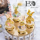 Стеклянная бутылка H  D для эфирных масел, 4 цвета, золотой парфюм бабочка, пустой многоразовый контейнер в стиле ретро, украшение для дома и свадьбы, подарок для леди