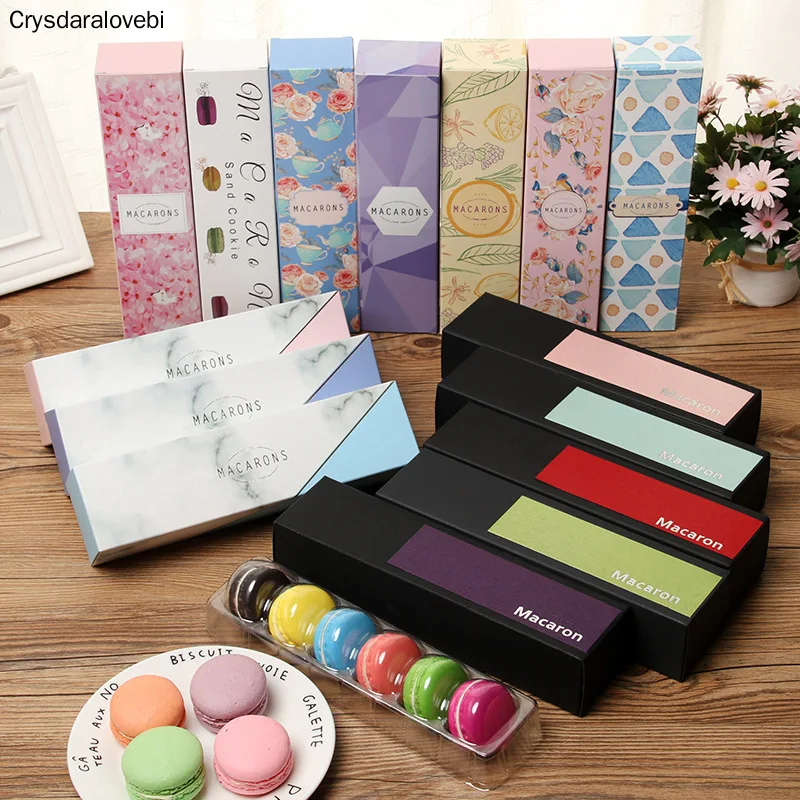 Es Luxury Baking Macarons Laminating Pastry Box Chocolate Candy Box Floral Pattern Gift Cases