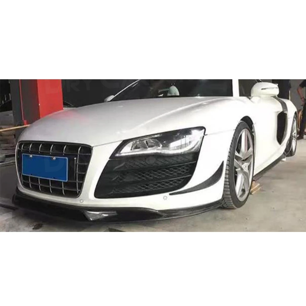 

2PCS Carbon Fiber Front Bumper Side Fin Trim Cover Canards Splitters Spoiler for Audi R8 2008-2015 Car Styling