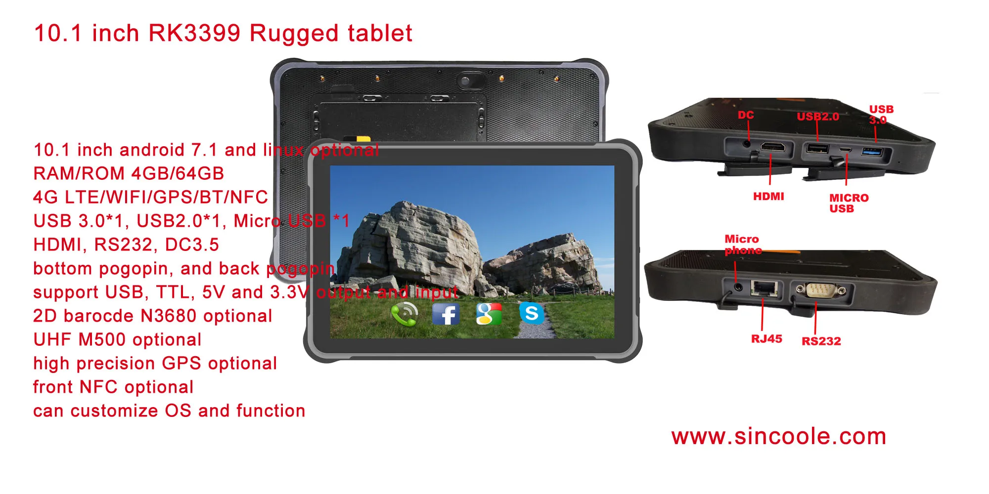 10 1 дюймов ОЗУ 4 Гб ПЗУ 64 Linux debian rugged tablet PC ST11 L|Промышленные компьютеры и аксессуары|