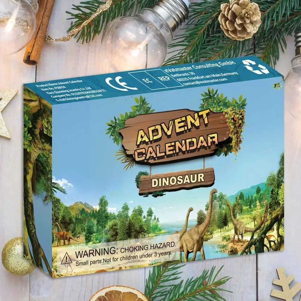 

Модель динозавра «Счастливое Рождество», имитация Рождества глухая коробка, детский календарь обратного отсчета, игрушка для детей N1F4, 1 ко...