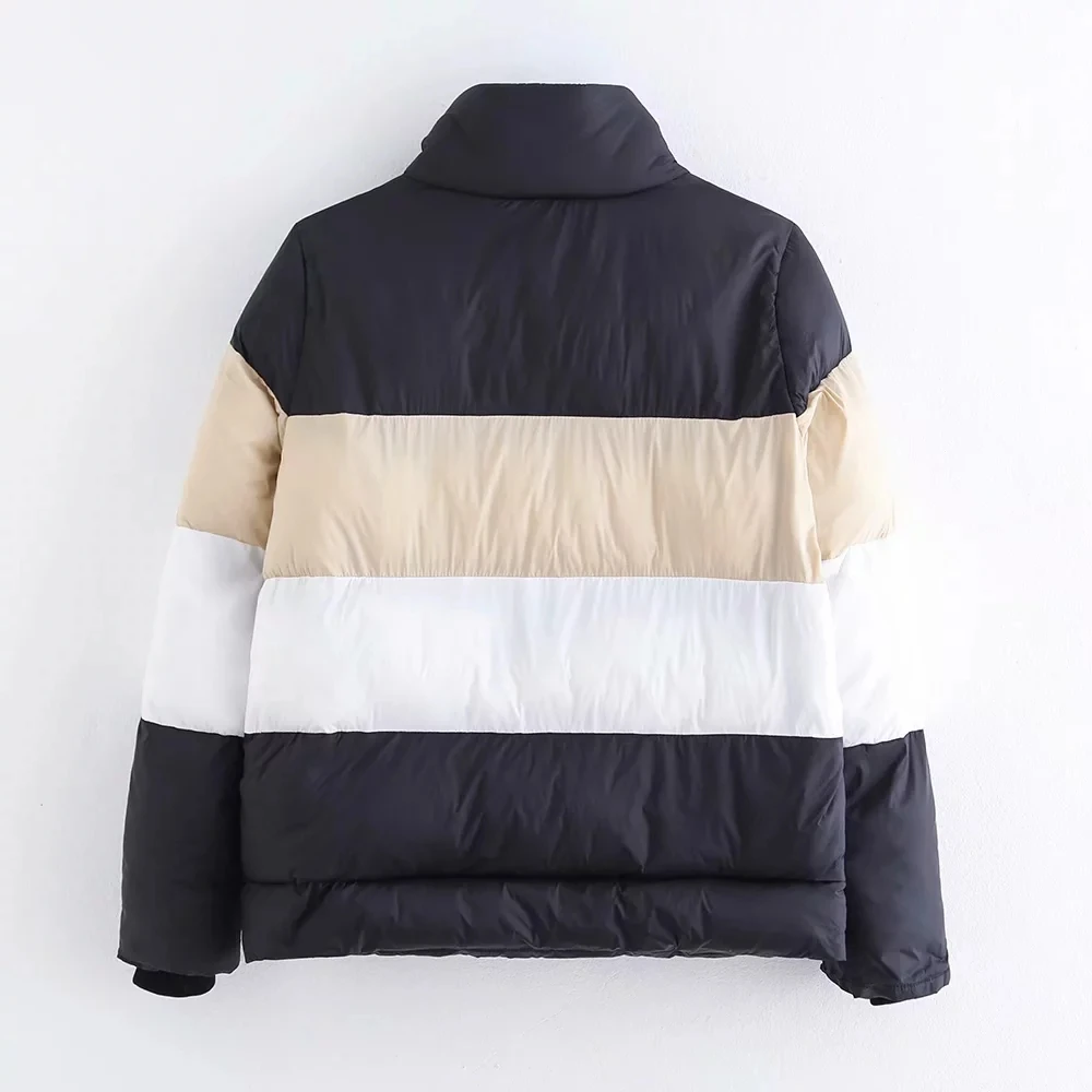 

Winter jacket women fashion color block bomber jacket 2020 coats and jackets women korean parka vintage jackets coats streetwear