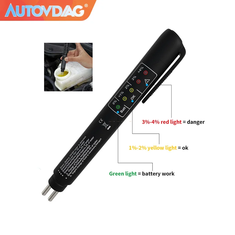 Автомобильный тестер тормозной жидкости OBD2 с 5 Светодиодами автомобильные