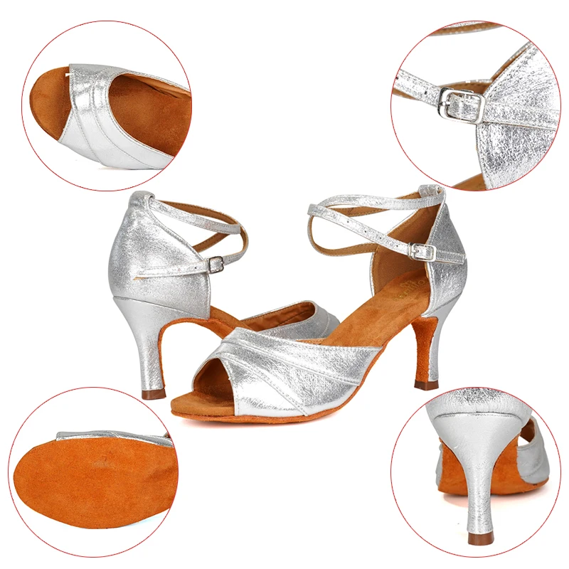 HROYL Girls Dance Shoes Ballroom Women Latin Dance Shoes Ladies Samba Shoe Tango Dancing Shoes Samba Salsa Sandals Wholesale