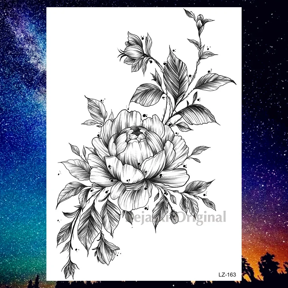 PLZ163 DIY Geometric Wolf Temporary Tattoos For Women Men Body Art Arm Tattoos Sticker Realistic Fake Dreamcatcher Coyote Flower Tatoos - Цвет: PLZ163