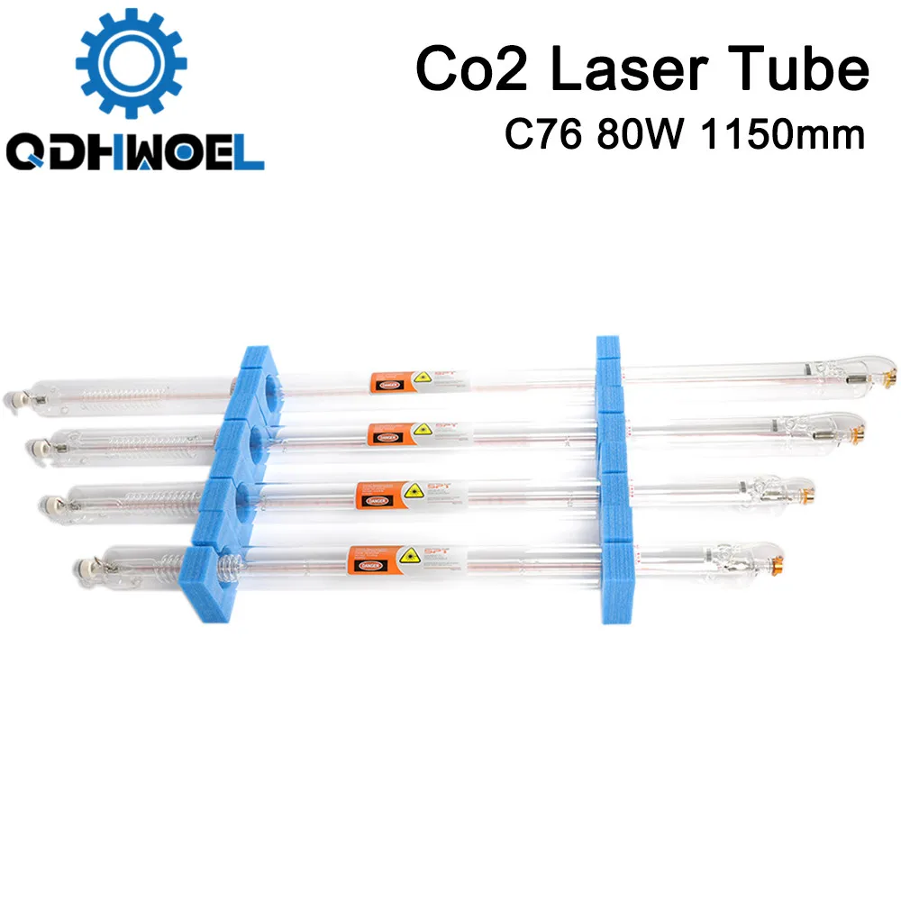 QDHWOEL SPT C80 1150 мм 80 Вт Co2 лазерная трубка для CO2 лазерной гравировальной машины |