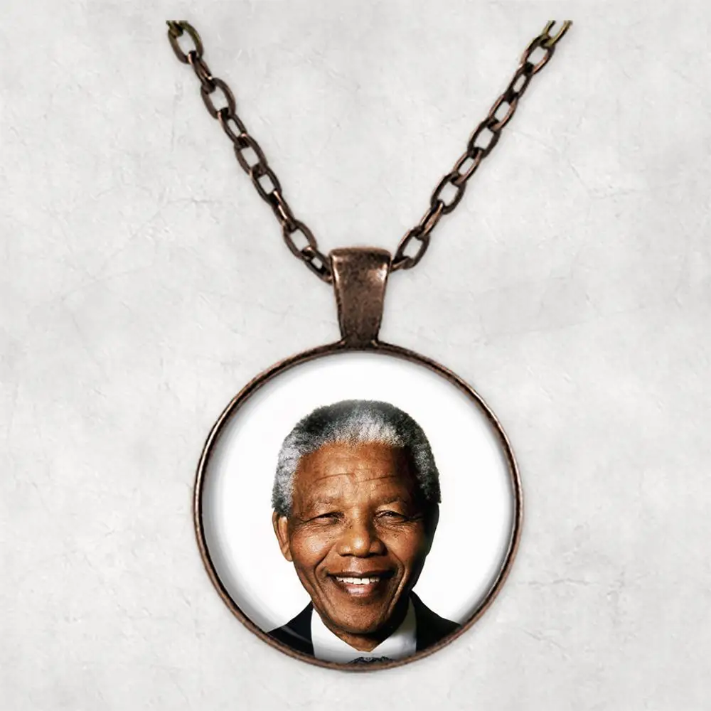 Nelson Mandela Personalised Photo Necklace Picture Jewelry necklaces pendants Circle Locket Memorial Gift | Украшения и