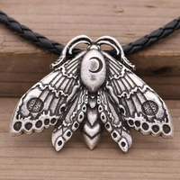 nostalgia wiccan moon on death moth skull jewelry gothic accessories necklace dainty insect butterfly wicca pendant dropshipping