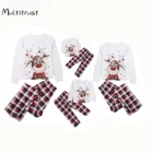 Рождественский Семейный комплект одинаковых пижам для мужчин, женщин, малышей, детей, Рождественская повседневная одежда для сна, ночная рубашка, рождественские наряды