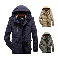 men clothing 2021 mid length winter padded jacket plus velvet thick warm cotton jacket cazadora hombre mens trench coat clothes