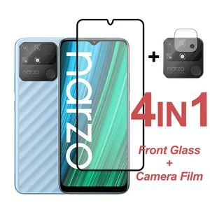 protective glass on realme narzo 50a full glue tempered glass realme narzo 30 30a screen protector realme narzo 50i camera film free global shipping