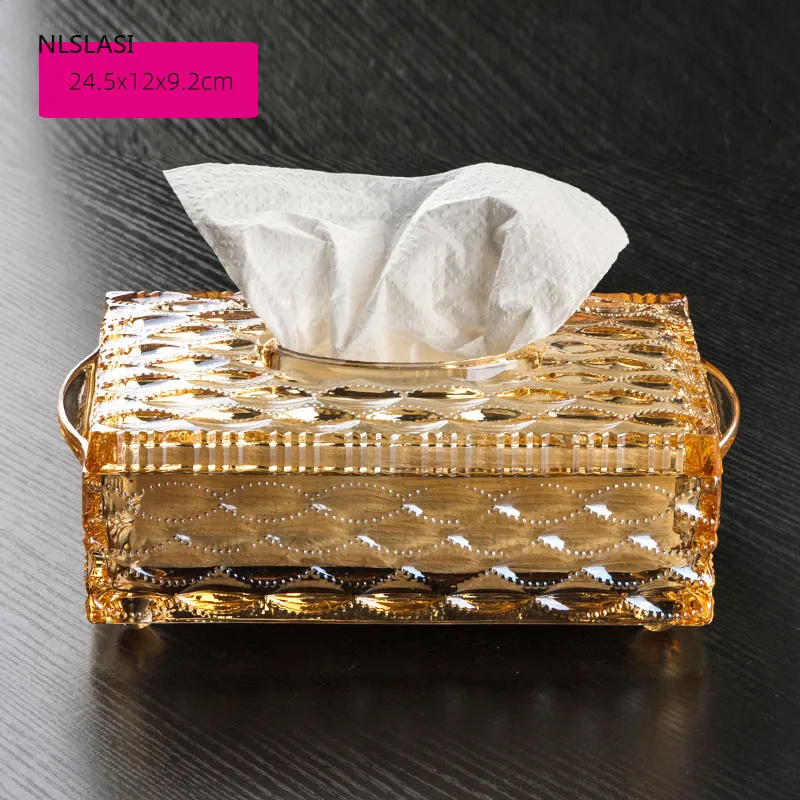 

European Style Universal Home Bathroom Kitchen Utensils Glass Tissue Holder Tissue Dispenser Toilet Paper Box Baby Wipes Box