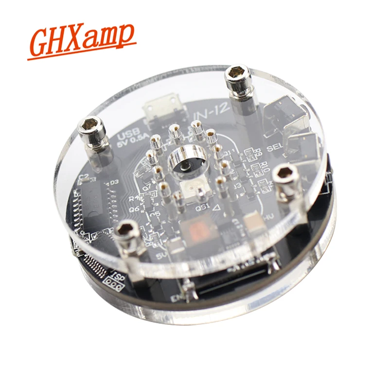 GHXAMP IN-12 Nixie часы RGB Аудио электронные аксессуары DIY одна трубка светящиеся часы micro USB DC5V