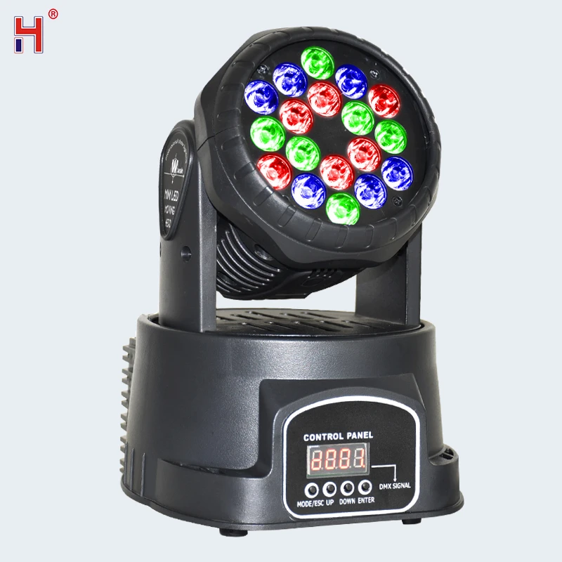 

Mini Rotating Party Lights 18X3W LED Moving Head DMX RGB Wash For Dj Party Club Stage Lighting