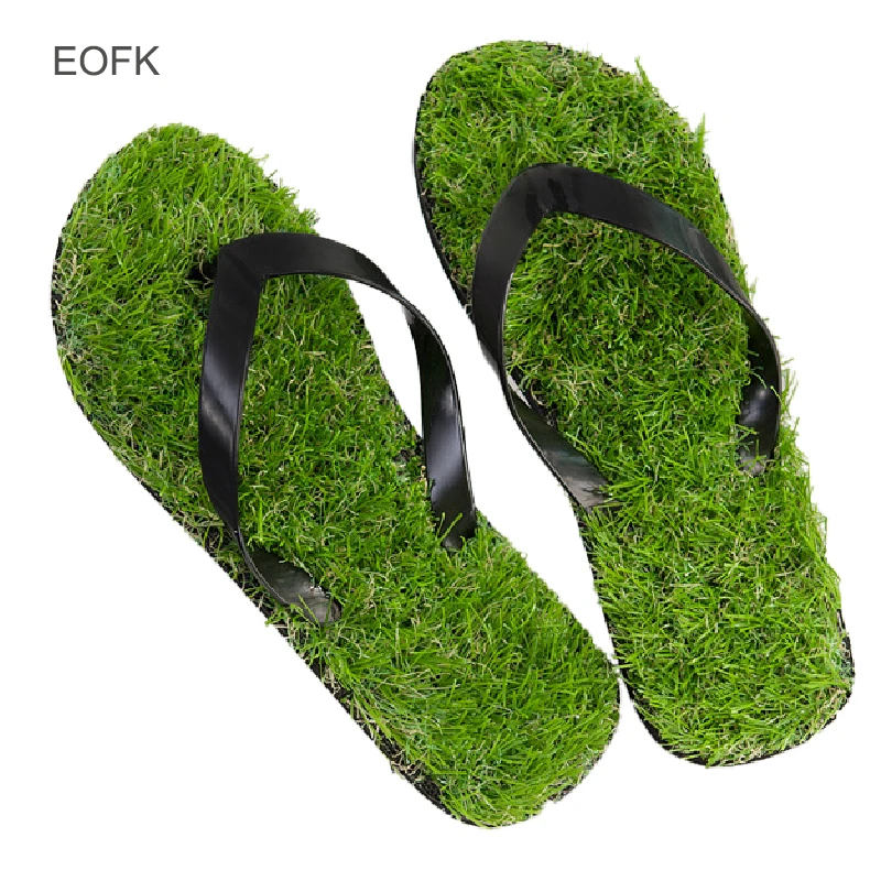 

EOFK Women Flip Flops Summer Flat Creative Lawn Beach Shoes Soft PVC Bottom Non-slip Slippers High Quality Ladies Slippers