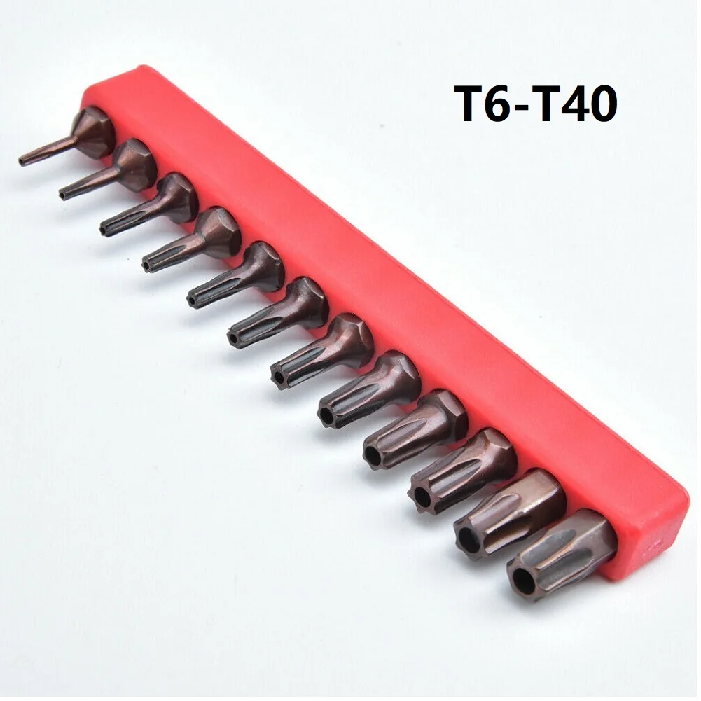 

12pcs S2 Steel T6-T40 Magnetic Bit Set 25mm Screwdriver Torx Star Hex Bit