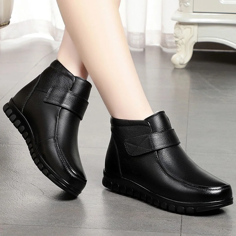 

2021 женские ботильоны модные теплые плюшевые зимние ботинки ретро ботинки на липучке женские ботинки на плоской подошве женская короткая об...