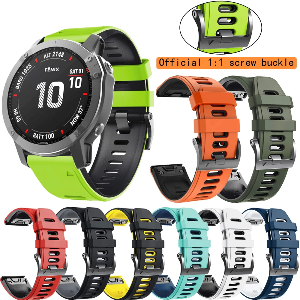 Ремешок для наручных часов Garmin Fenix 6 6X Pro 5 5X Plus 935 945 3 HR MK1 силиконовый быстросъемный