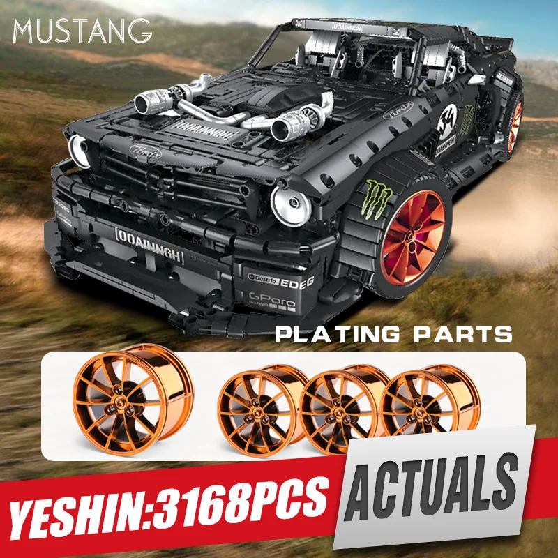 Новинка 1965 Ford Mustang Hoonicorn гоночный автомобиль fit Technic MOC-22970 FIT 20102 строительные блоки кирпичи детские игрушки подарок
