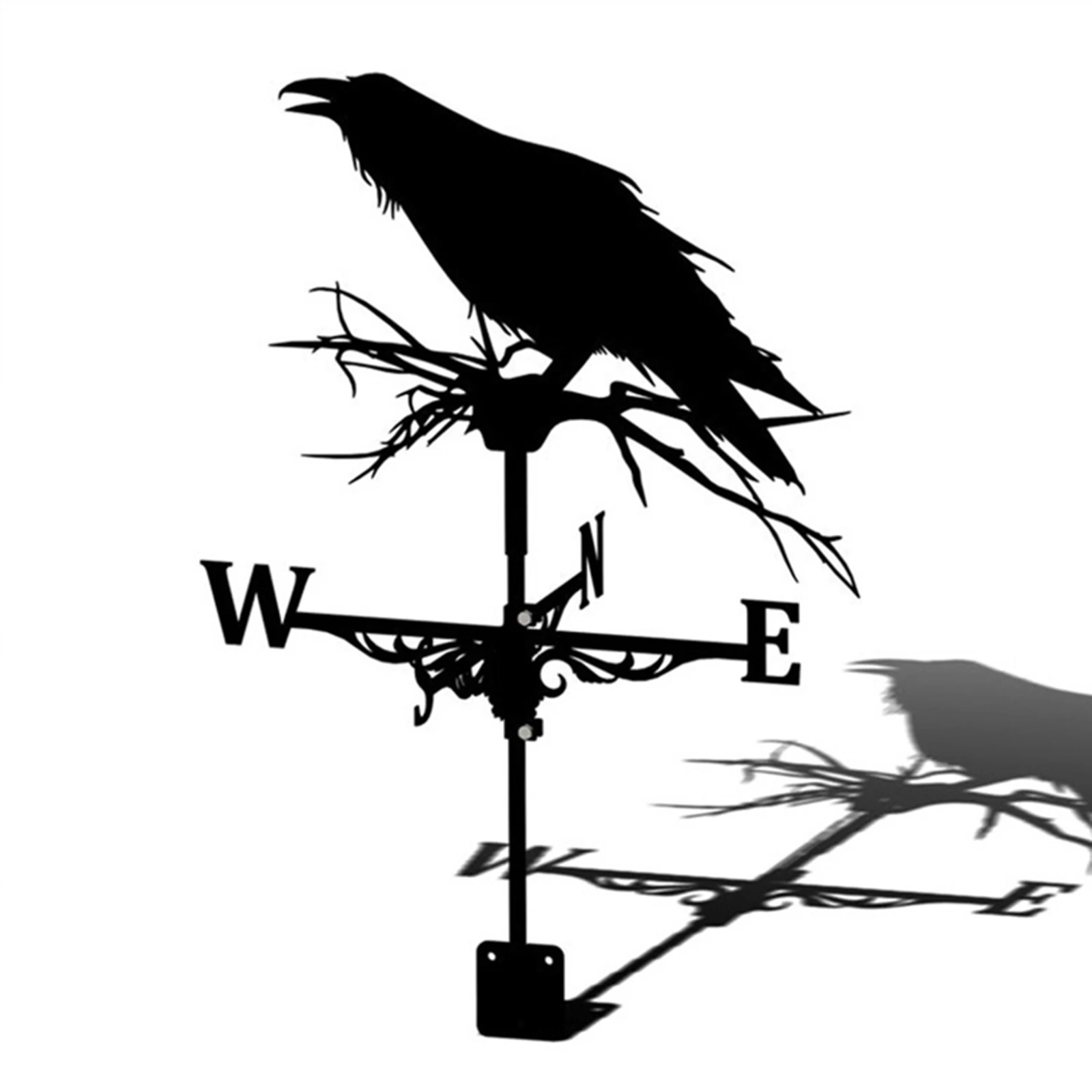 

Traditional Black Weathervanes for Outdoor Iron Animal Wind Vane Hollow Wind Speed Direction Indicator for Garden Yard B