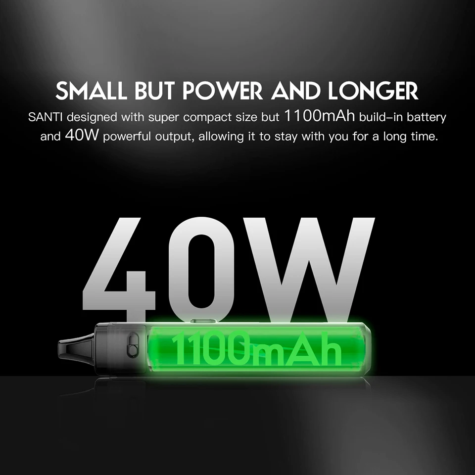 Оригинальный набор Smoant Santi Pod 40 Вт 1100 мАч с картриджем 3 5 мл DL/RDL/MTL Стандартный