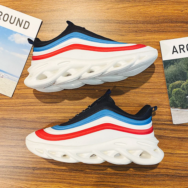 

New Fashion Men Running Shoes Breathable Casual Sneakers Non-slip Comfortable Footwear Hollow Sole Lace Up Sport Shoe Zapatillas