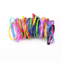 50pcslot fashion multicolor love friendship elastic silicone bracelet bangle women men power wristband mix style gifts