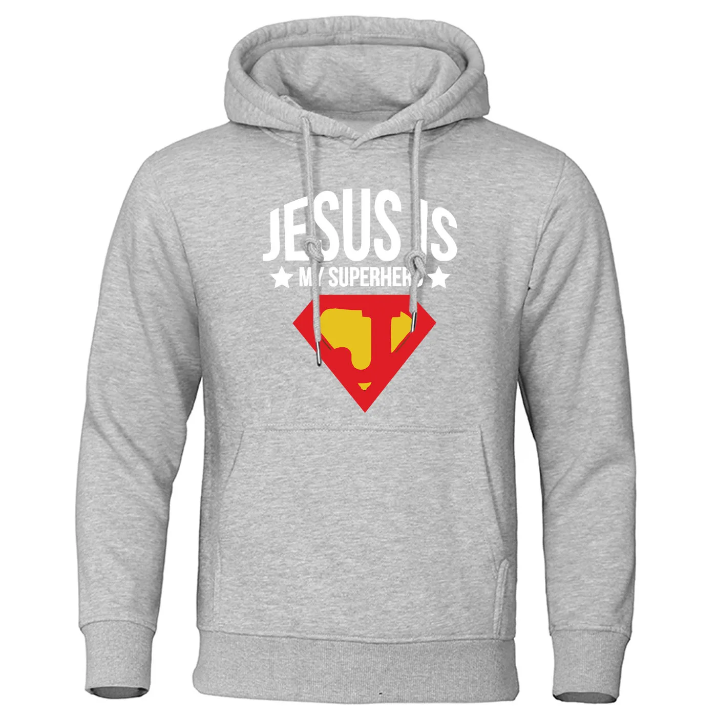 Jesus is my superhero, Забавный принт, мужская толстовка с капюшоном, Осень-зима, Флисовая теплая мужская толстовка с капюшоном, Harajuku, Мужская Уличная одежда