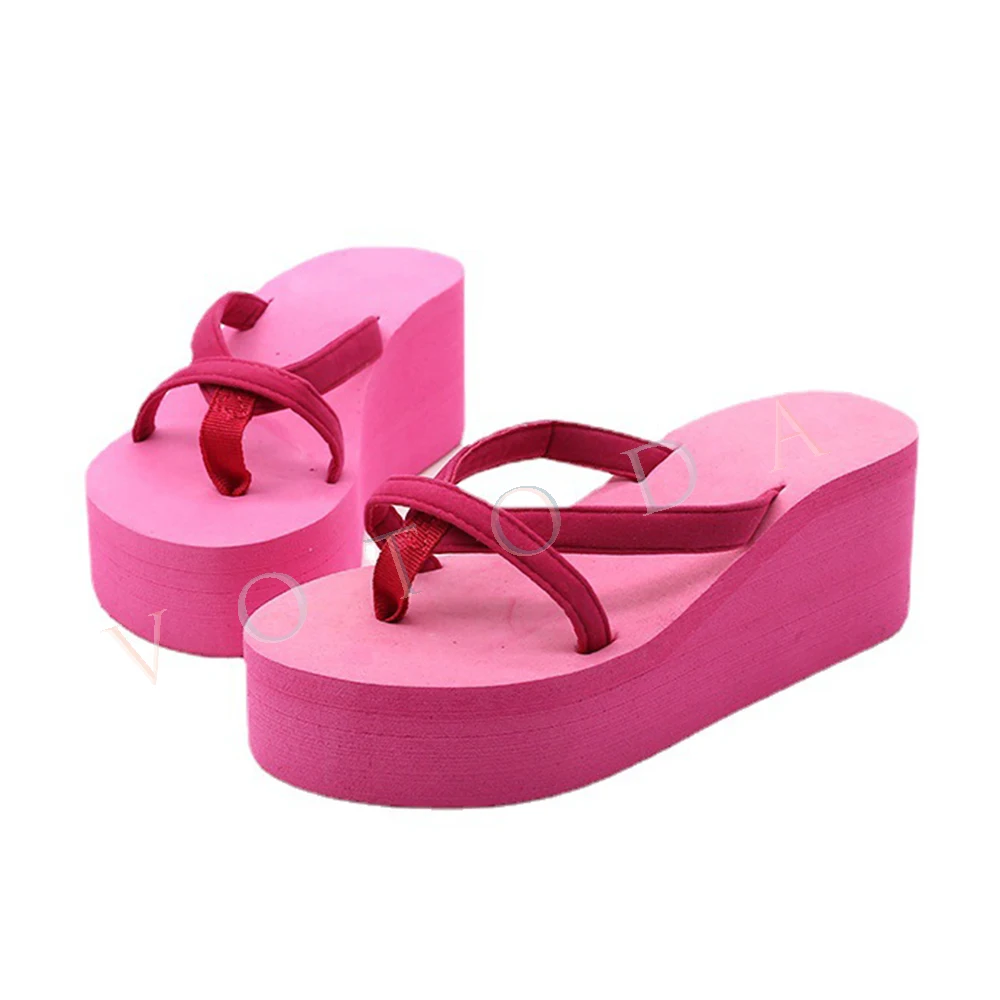 

Women Wedges Flip Flops Ladies Chunky Sandals Woman High Heels Slippers Female Platform Slides Girls Outdoor Beach Shoes Slip On