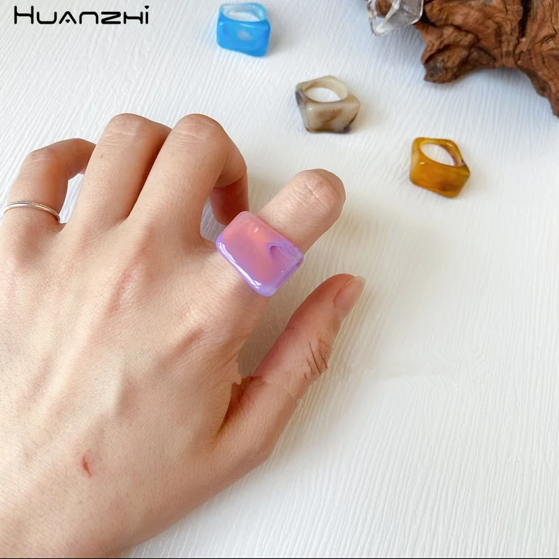 HUANZHI 2020 новые корейские винтажные минималистичные прозрачные геометрические