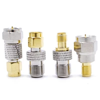 4 patterns pure copper f type male female to sma male female connector rf coaxial coax adapter